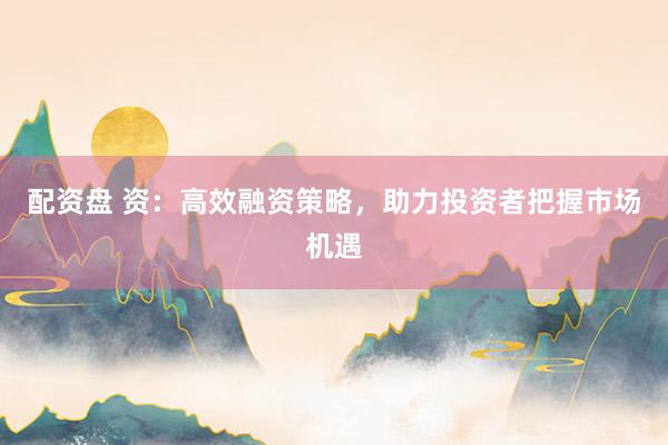 配资盘 资：高效融资策略，助力投资者把握市场机遇