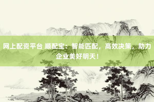 网上配资平台 顺配宝：智能匹配，高效决策，助力企业美好明天！